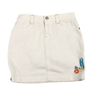 GYMBOREE Girl's Fun in the Sun White Denim Jean Embroidered Skirt Size 12